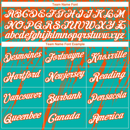 Custom Stitched Aqua White-Orange 3D Pattern Design Splash Grunge Art Sports Pullover Sweatshirt Hoodie