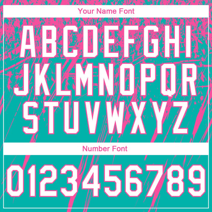 Custom Stitched Aqua White-Pink 3D Pattern Design Splash Grunge Art Sports Pullover Sweatshirt Hoodie
