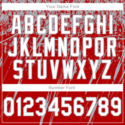 Custom Stitched Red White-Gray 3D Pattern Design Splash Grunge Art Sports Pullover Sweatshirt Hoodie