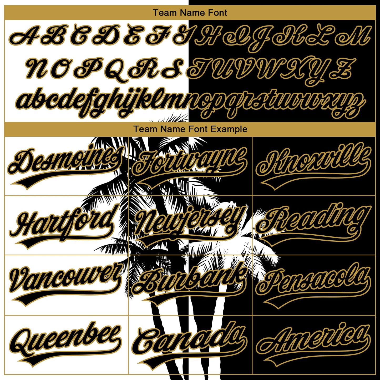 Custom Stitched Black White-Old Gold 3D Hawaii Coconut Trees Sports Pullover Sweatshirt Hoodie