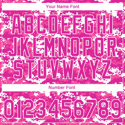 Custom Stitched Camo Deep Pink-White 3D Sports Pullover Sweatshirt Salute To Service Hoodie