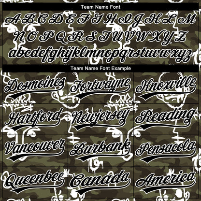 Custom Stitched Camo Black-White 3D Hand Painted Face Sports Pullover Sweatshirt Salute To Service Hoodie