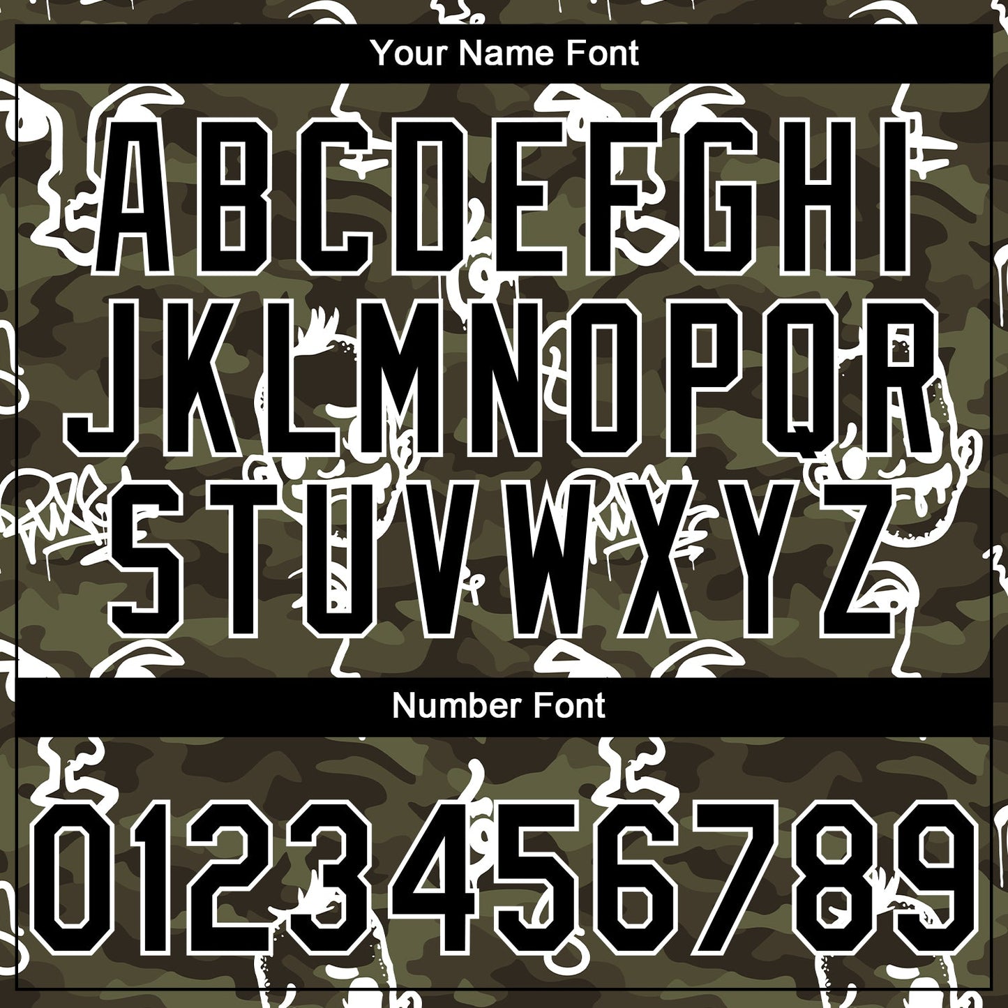 Custom Stitched Camo Black-White 3D Hand Painted Face Sports Pullover Sweatshirt Salute To Service Hoodie