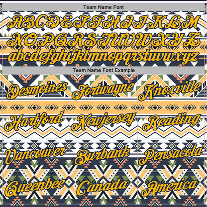 Custom Stitched White Gold Gray Green-Navy 3D Mexico Aztec Pattern Sports Pullover Sweatshirt Hoodie