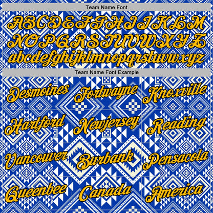 Custom Stitched White Gold Blue-Black 3D Mexico Aztec Pattern Sports Pullover Sweatshirt Hoodie