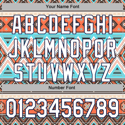 Custom Stitched White Gray Orange Blue-Navy 3D Mexico Aztec Pattern Sports Pullover Sweatshirt Hoodie