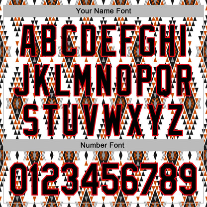 Custom Stitched White Black Orange Gray-Fire Red 3D Mexico Aztec Pattern Sports Pullover Sweatshirt Hoodie