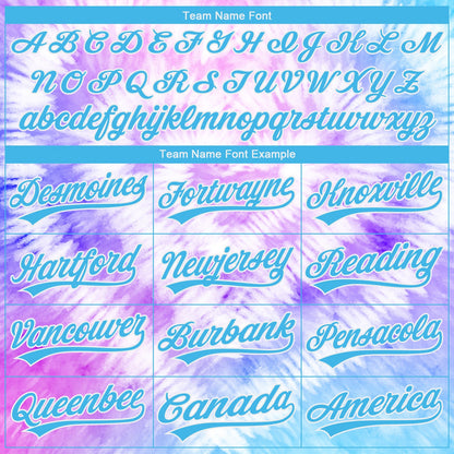 Custom Stitched Tie Dye Sky Blue-White 3D Sports Pullover Sweatshirt Hoodie