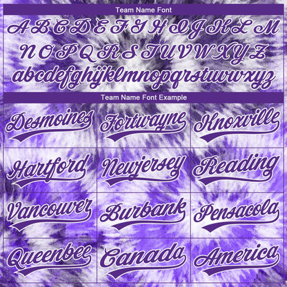 Custom Stitched Tie Dye Purple-White 3D Sports Pullover Sweatshirt Hoodie