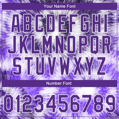 Custom Stitched Tie Dye Purple-White 3D Sports Pullover Sweatshirt Hoodie