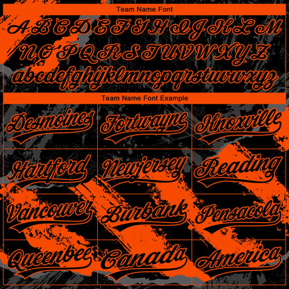 Custom Stitched Black Orange-Steel Gray 3D Pattern Design Splash Sports Pullover Sweatshirt Hoodie