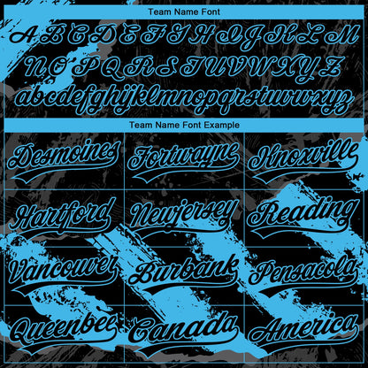 Custom Stitched Black Sky Blue-Steel Gray 3D Pattern Design Splash Sports Pullover Sweatshirt Hoodie