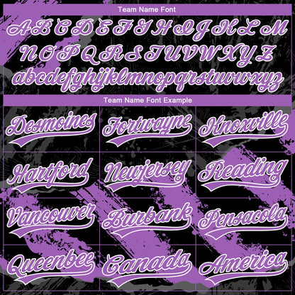Custom Stitched Black Medium Purple Steel Gray-White 3D Pattern Design Splash Sports Pullover Sweatshirt Hoodie
