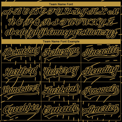 Custom Stitched Black Old Gold 3D Pattern Design Line Sportswear Pullover Sweatshirt Hoodie