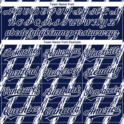 Custom Stitched Navy White 3D Pattern Design Line Sportswear Pullover Sweatshirt Hoodie