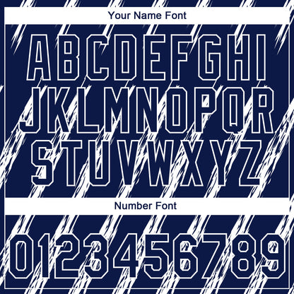 Custom Stitched Navy White 3D Pattern Design Line Sportswear Pullover Sweatshirt Hoodie