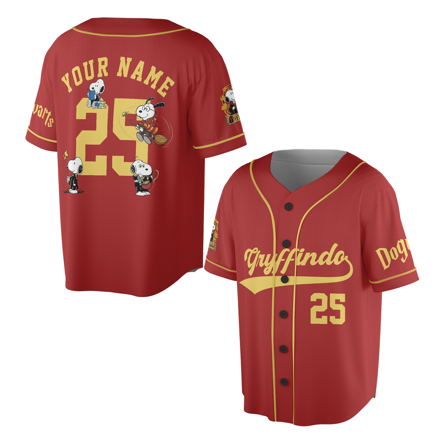 Custom Wizard House Beagle Baseball Jersey, Personalized Magic School Dog Team Shirt