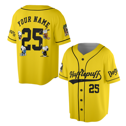 Custom Wizard House Beagle Baseball Jersey, Personalized Magic School Dog Team Shirt