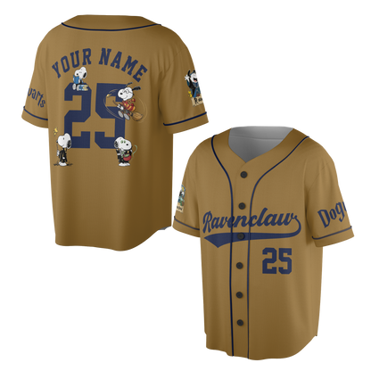 Custom Wizard House Beagle Baseball Jersey, Personalized Magic School Dog Team Shirt