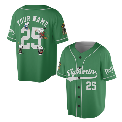 Custom Wizard House Beagle Baseball Jersey, Personalized Magic School Dog Team Shirt