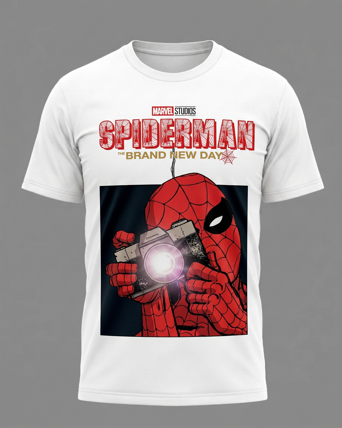 Web Slinger Superhero Graphic Shirt — White Comic Inspired T-Shirt — Sweatshirt — Hoodie & Zip Hoodi - Custom Fan Apparel Image 1