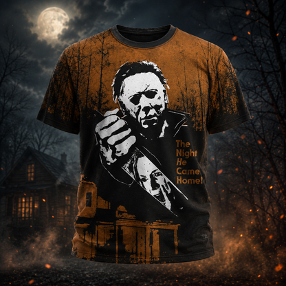 Halloween Horror Graphic Shirt — Vintage Slasher Inspired T-Shirt — Sweatshirt — Hoodie & Zip Hoodie - Custom Fan Apparel Image 1