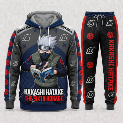 Hatake Kakashi Hoodie & Sweatpants Tracksuit Set — Naruto Shippuden Inspired - Custom Fan Apparel Image 6