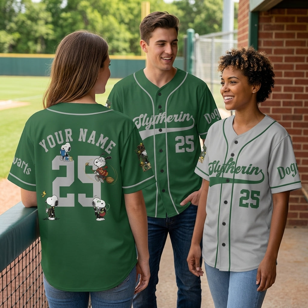 Custom Wizard House Beagle Baseball Jersey, Personalized Magic School Dog Team Shirt