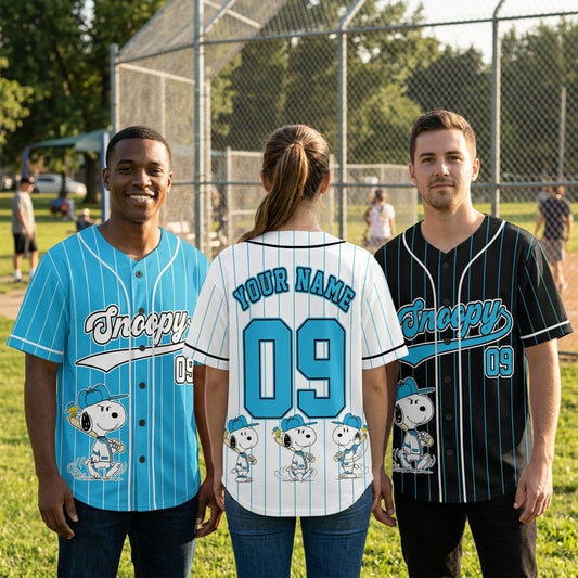 Custom Cartoon Beagle Baseball Jersey, Personalized Name Number Dog Sport Shirt
