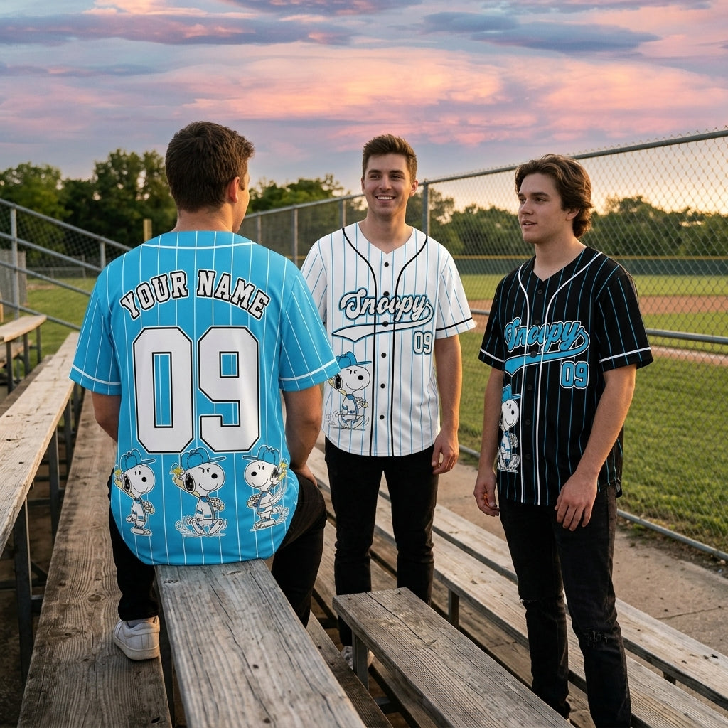 Custom Cartoon Beagle Baseball Jersey, Personalized Name Number Dog Sport Shirt
