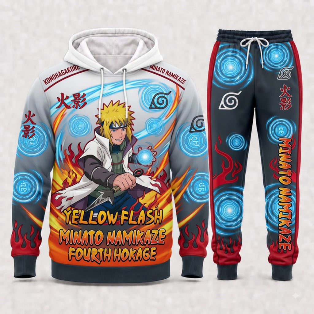 Namikaze Minato Hoodie & Sweatpants Tracksuit Set — Naruto Shippuden Inspired - Custom Fan Apparel Image 1