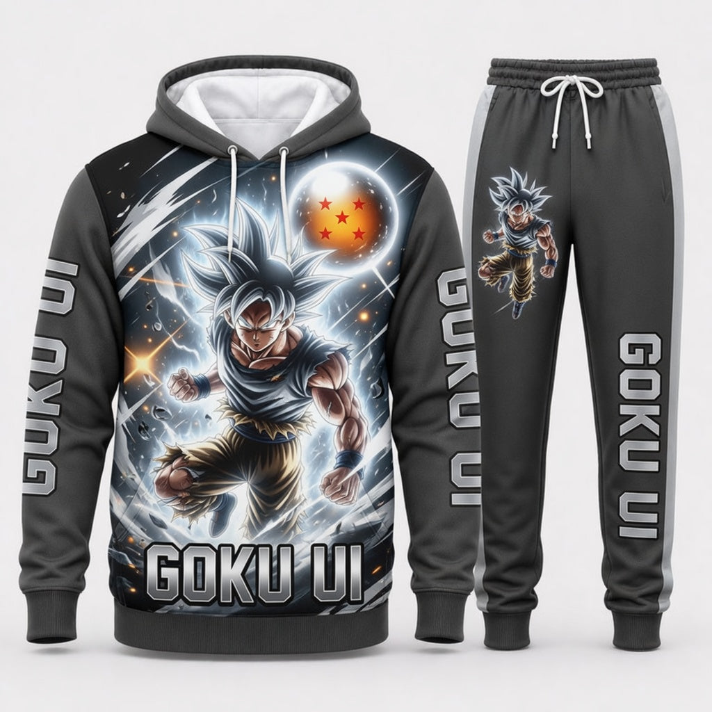 Goku Ultra Instinct Hoodie & Sweatpants Tracksuit Set — Dragon Ball Super Inspired - Custom Fan Apparel Image 8