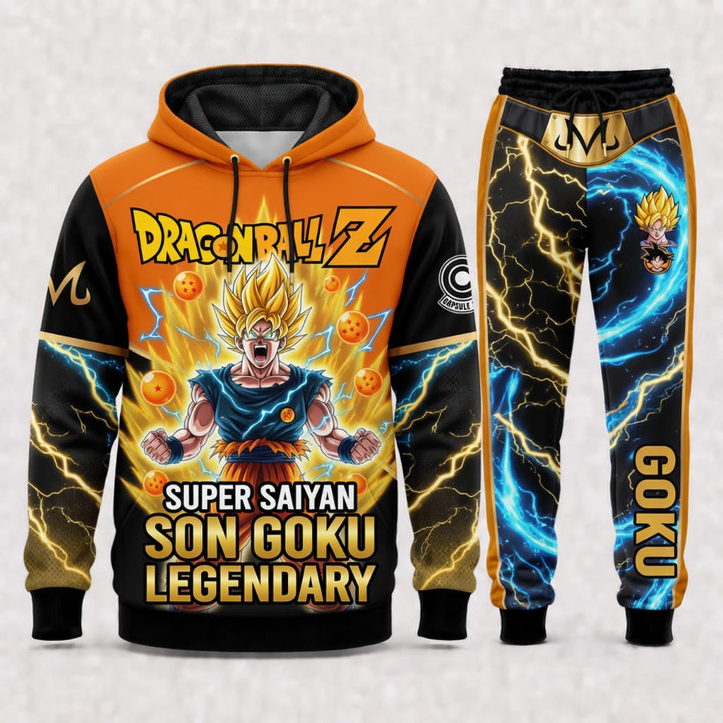 Son Goku Hoodie & Sweatpants Tracksuit Set — Dragon Ball Z Inspired - Custom Fan Apparel Image 8