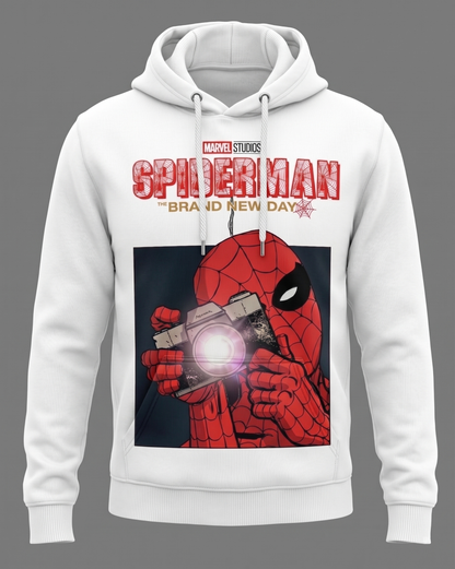 Web Slinger Superhero Graphic Shirt — White Comic Inspired T-Shirt — Sweatshirt — Hoodie & Zip Hoodi - Custom Fan Apparel Image 5