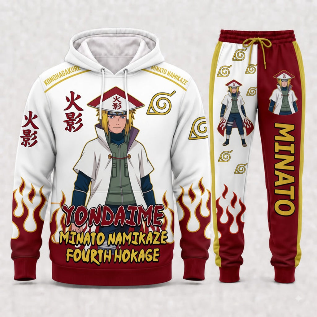 Namikaze Minato Hoodie & Sweatpants Tracksuit Set — Naruto Shippuden Inspired - Custom Fan Apparel Image 2