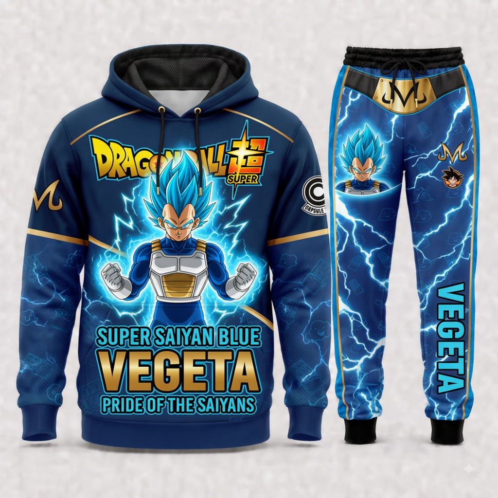Vegeta Hoodie & Sweatpants Tracksuit Set — Dragon Ball Z Inspired - Custom Fan Apparel Image 3