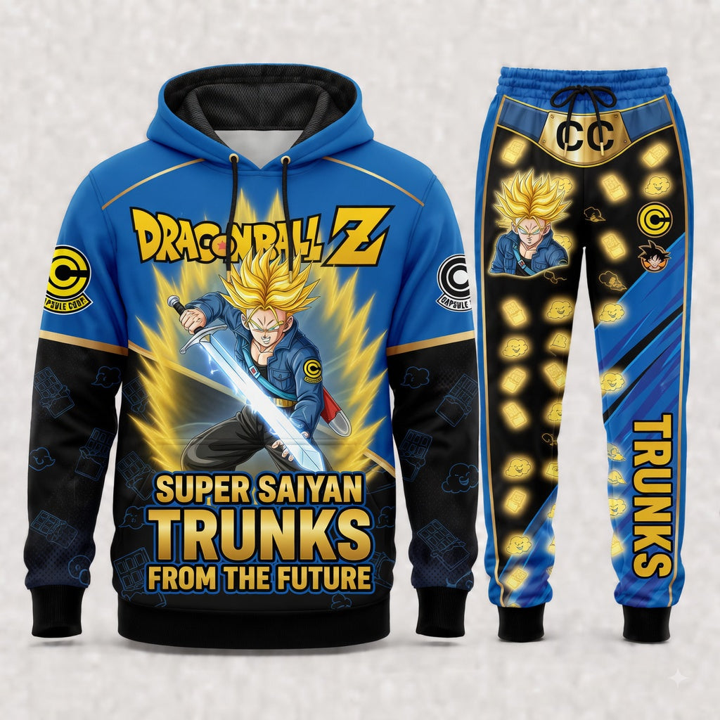Future Trunks Hoodie & Sweatpants Tracksuit Set — Dragon Ball Z Inspired - Custom Fan Apparel Image 1