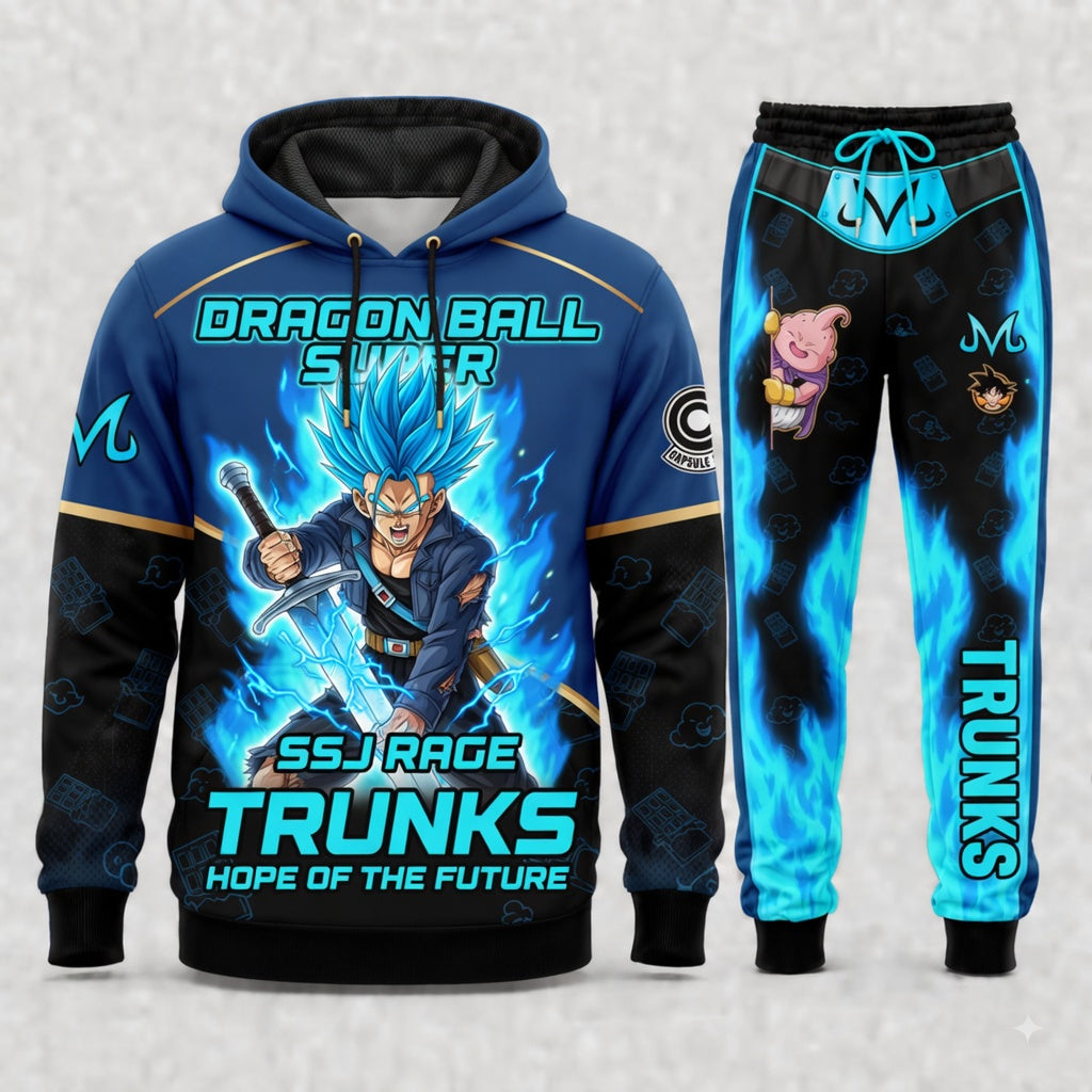 Future Trunks Hoodie & Sweatpants Tracksuit Set — Dragon Ball Z Inspired - Custom Fan Apparel Image 2