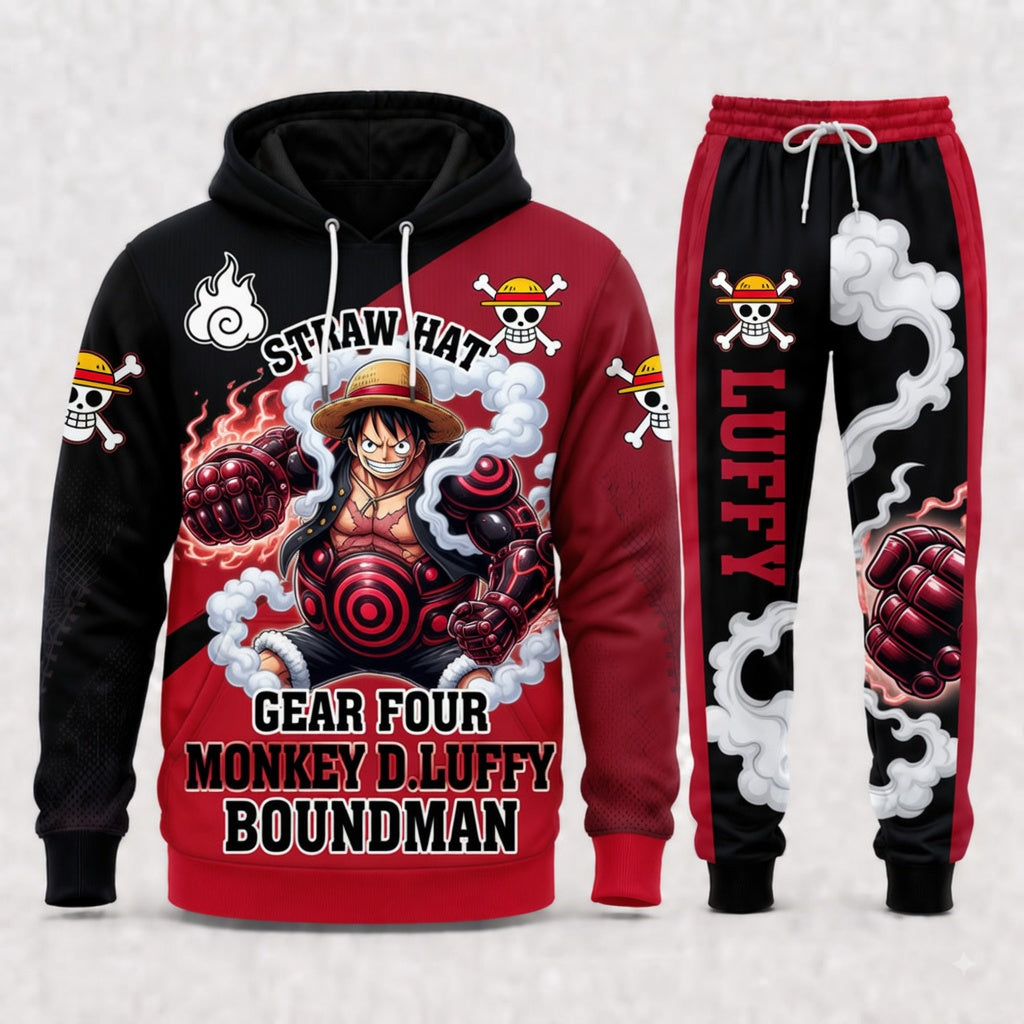 Monkey D. Luffy Hoodie & Sweatpants Tracksuit Set — One Piece Inspired - Custom Fan Apparel Image 9