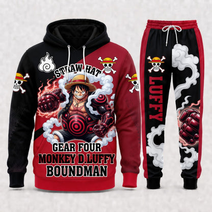 Monkey D. Luffy Hoodie & Sweatpants Tracksuit Set — One Piece Inspired - Custom Fan Apparel Image 9