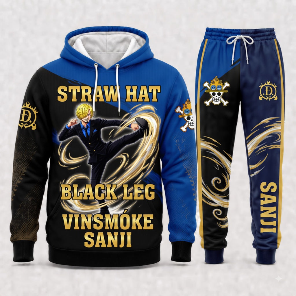 Vinsmoke Sanji Hoodie & Sweatpants Tracksuit Set — One Piece Inspired - Custom Fan Apparel Image 2