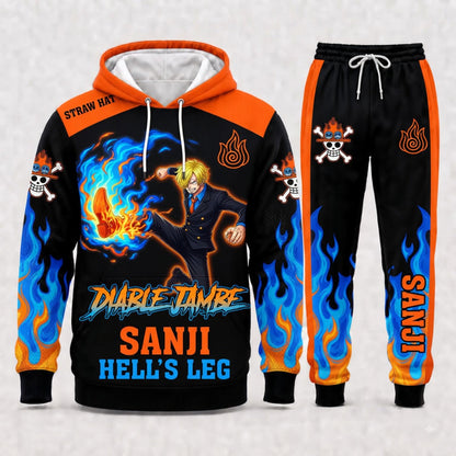 Vinsmoke Sanji Hoodie & Sweatpants Tracksuit Set — One Piece Inspired - Custom Fan Apparel Image 1
