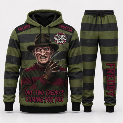 Freddy Krueger - Horror Slashers Squad Halloween Hoodie and Pants Set