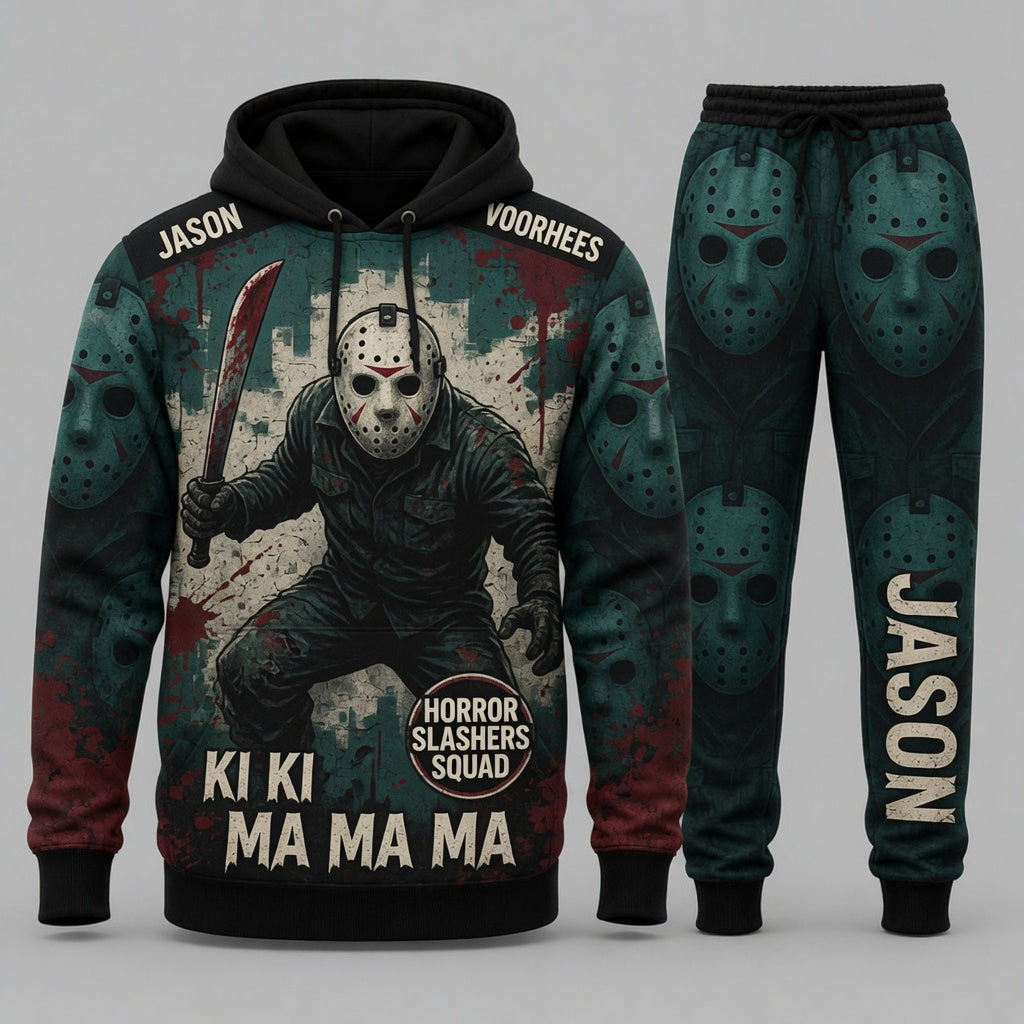 Jason Voorhees - Horror Slashers Squad Halloween Hoodie and Pants Set