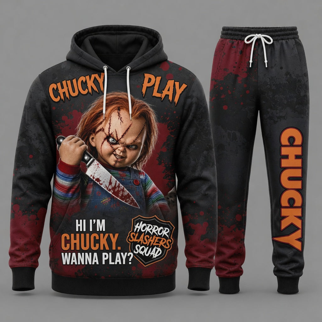 Chucky - Horror Slashers Squad Halloween Hoodie and Pants Set