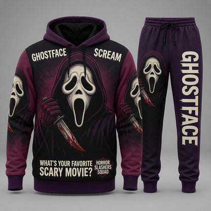 Ghostface - Horror Slashers Squad Halloween Hoodie and Pants Set