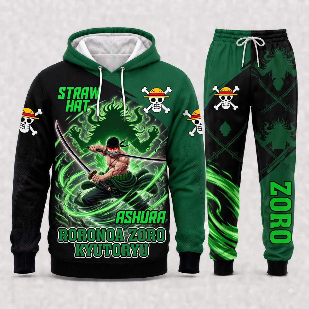 Roronoa Zoro Hoodie & Sweatpants Tracksuit Set — One Piece Inspired - Custom Fan Apparel Image 7