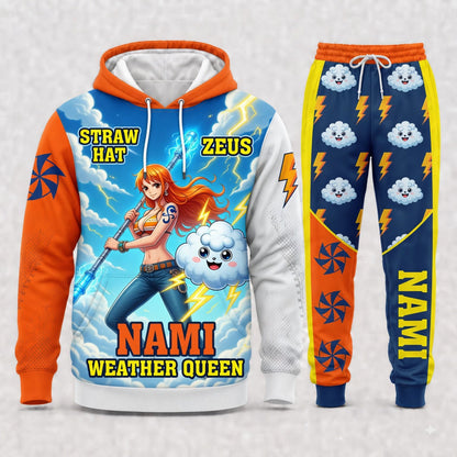 Nami Hoodie & Sweatpants Tracksuit Set — One Piece Inspired - Custom Fan Apparel Image 1