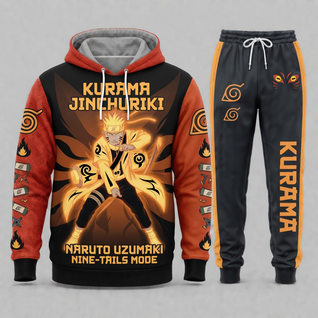 Uzumaki Naruto Hoodie & Sweatpants Tracksuit Set — Naruto Shippuden Inspired - Custom Fan Apparel Image 5