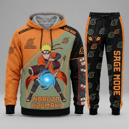 Uzumaki Naruto Hoodie & Sweatpants Tracksuit Set — Naruto Shippuden Inspired - Custom Fan Apparel Image 6